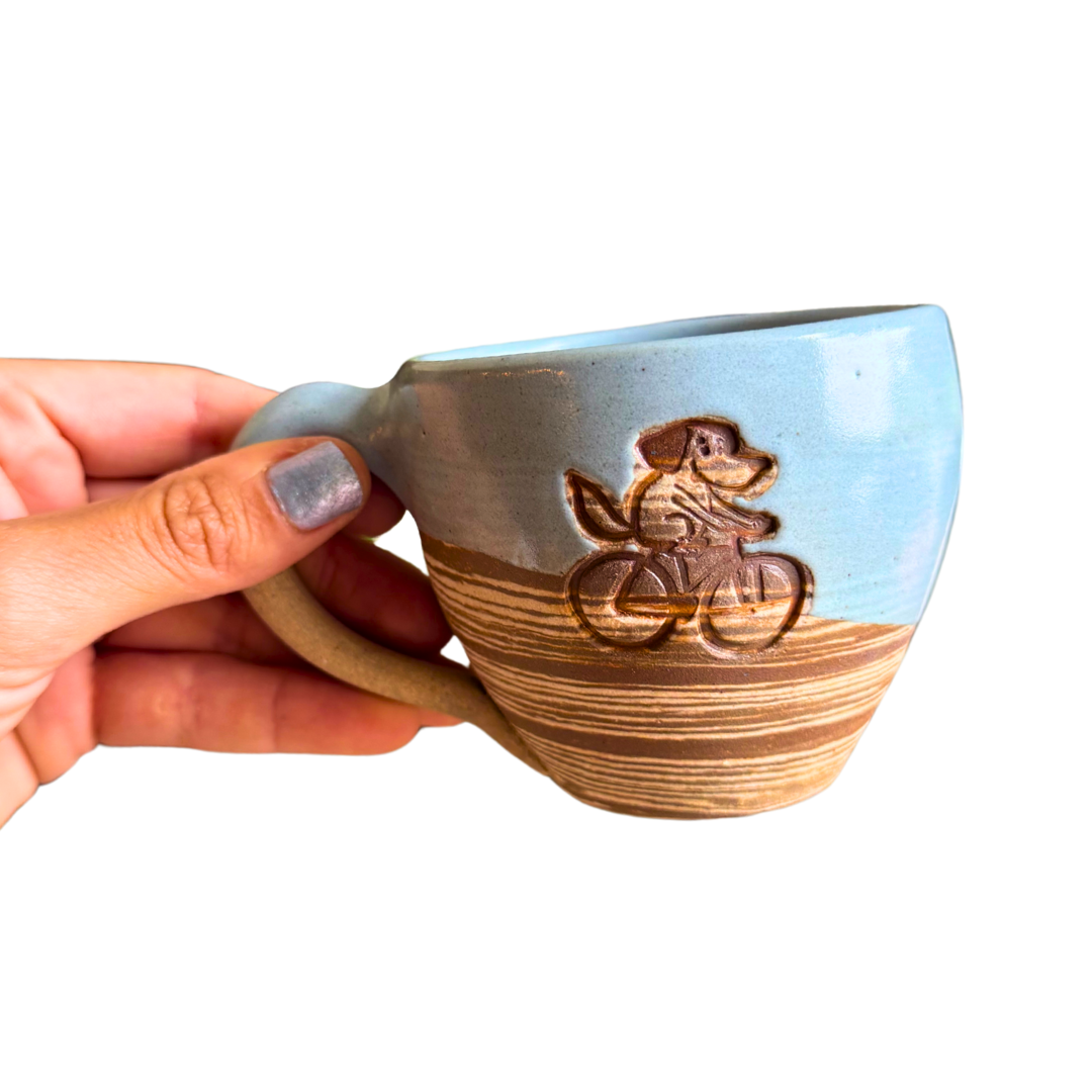 TAZA ARTESANAL MANADA MORTAL - PERRITO AZUL