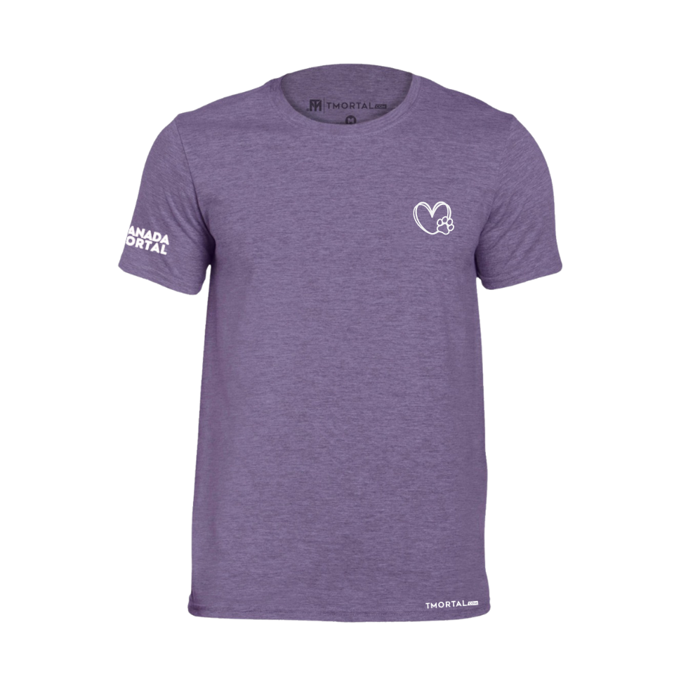 PLAYERA MANADA MORTAL - HUELLITA CORAZÓN MORADA