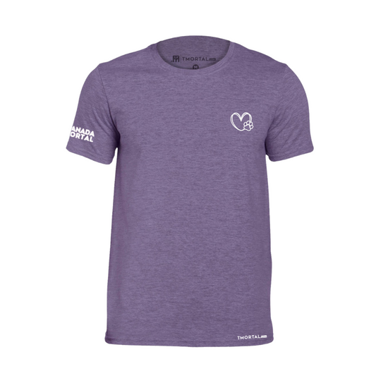 PLAYERA MANADA MORTAL - HUELLITA CORAZÓN MORADA