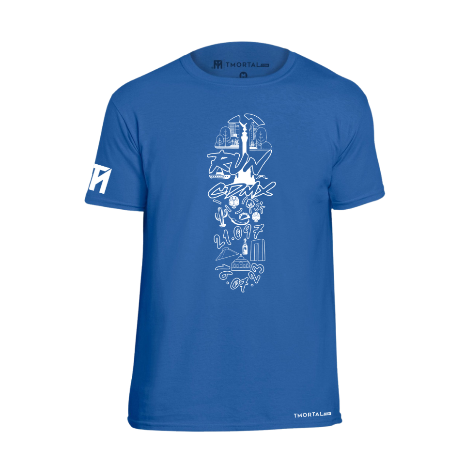 PLAYERA TM RUN MARATÓN AZUL