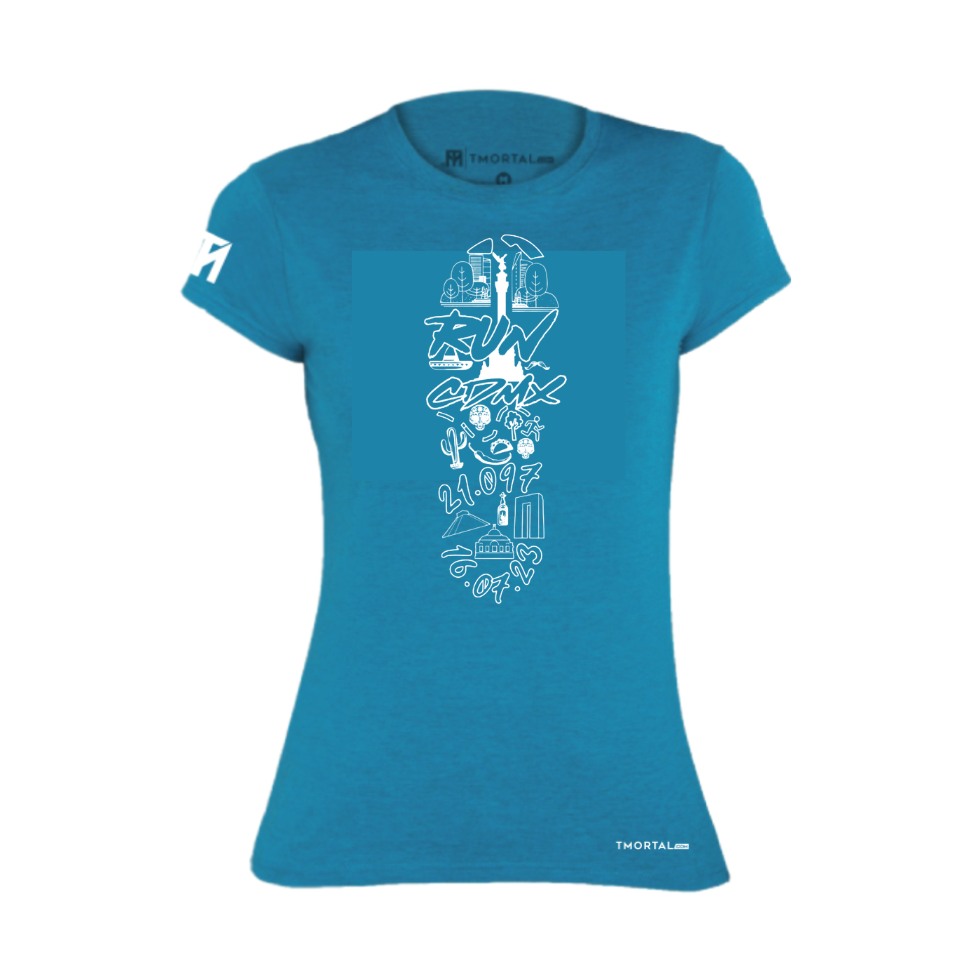 PLAYERA TM RUN MARATÓN AZUL