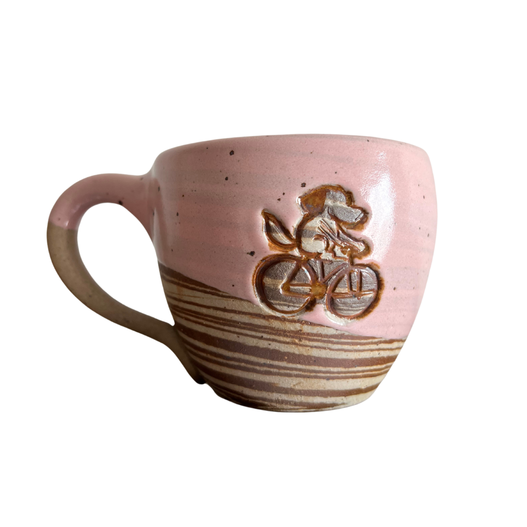 TAZA ARTESANAL MANADA MORTAL - PERRITO ROSA