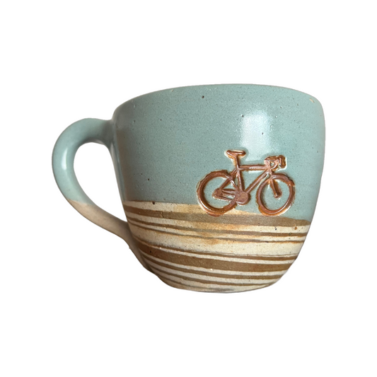 TAZA ARTESANAL TM BICI AZUL (PIEZAS ÚNICAS Y LIMITADAS)