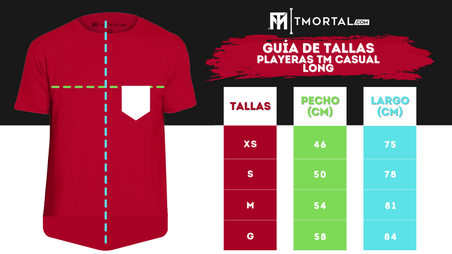 PLAYERA TM CASUAL GRID AZUL LONG