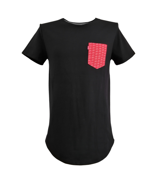 PLAYERA TM CASUAL GRID ROJO/NEGRO BICIS LONG